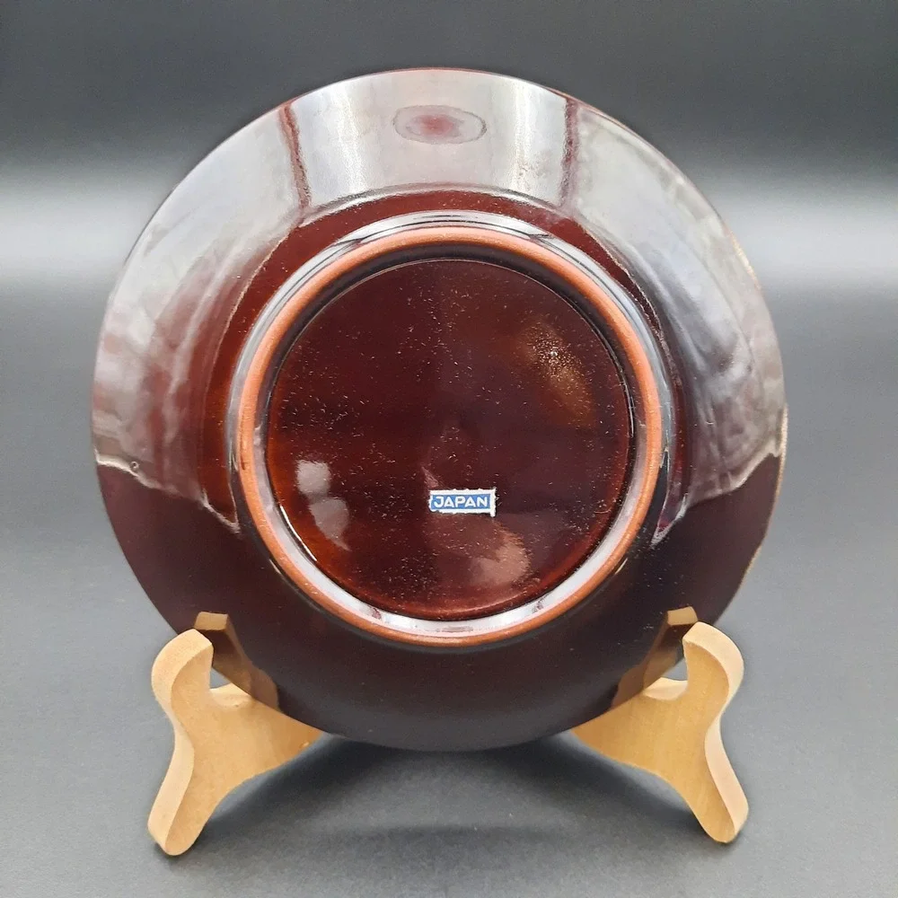 Vintage Brown‎ Drip Glaze Saucer – Japanese Stoneware Mid-Century Modern